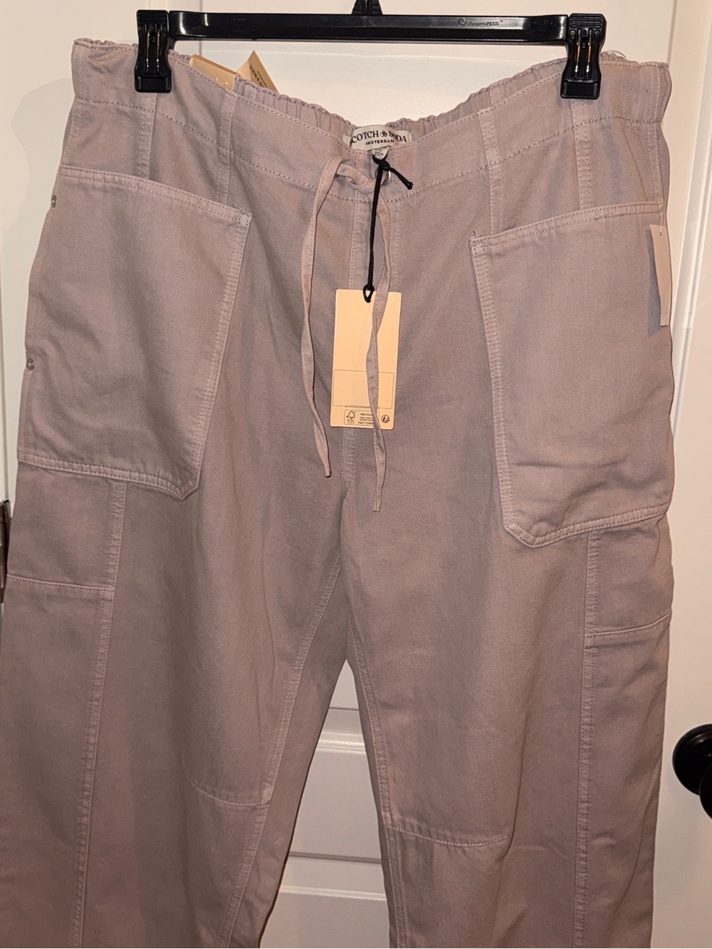 Scotch & Soda Light Beige Drawstring Waist Pants